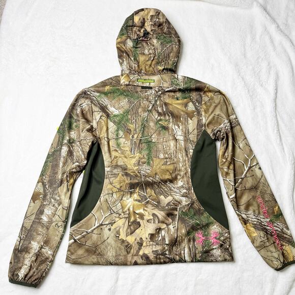 UNDER ARMOUR Half Zip Pullover Scent Control Camo Hunting Jacket Hoodie Medium - Picture 4 of 14